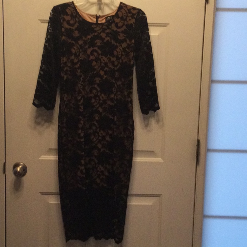 Formal dress ABS Collection size 8 Nude black long sleeve